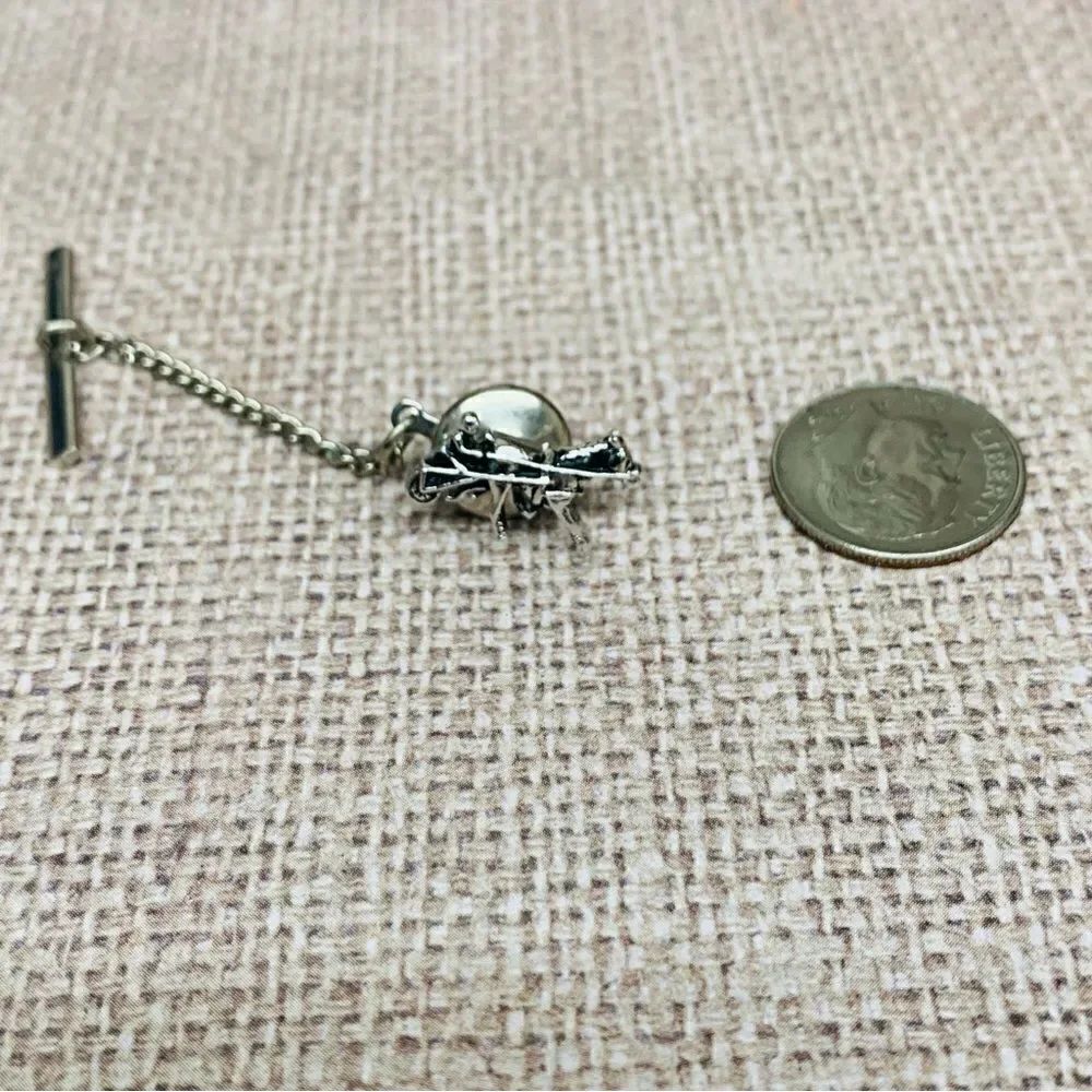 Swank Silver Vintage‎ Chariot Horse Driver Tie Pin